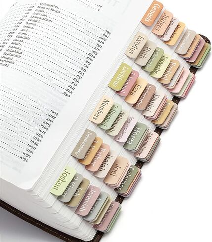 75 Photos Laminated Bible tabs, Large Print repositioning Stickers, Easy to Read and Apply Bible tabs (Color) in Saudi Arabia