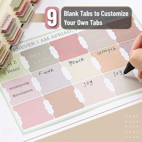 75 Photos Laminated Bible tabs, Large Print repositioning Stickers, Easy to Read and Apply Bible tabs (Color) in Saudi Arabia