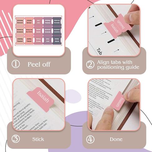 75 Photos Laminated Bible tabs, Large Print repositioning Stickers, Easy to Read and Apply Bible tabs (Color) in Saudi Arabia