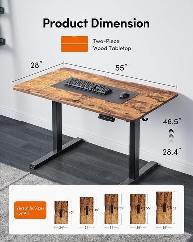 محول مكتب قائم من FEZIBO، حامل مكتب واقف، مكتب للجلوس وقابل للتعديل لارتفاع مكاتب رفع الكمبيوتر ومحطة عمل الكمبيوتر للمكتب المنزلي 30 بوصة أسود in Kuwait