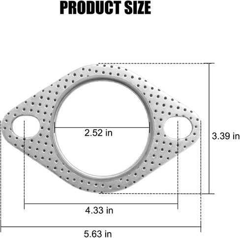 2PCS Car Exhaust Gasket, 2-Bolt 2 Inch Vehicle Ultra Seal Exhaust Flange Standard Gasket, Reinforced High Temperature Automotive Shim Accessories, Universal for SUV Sedan Truck in Saudi Arabia