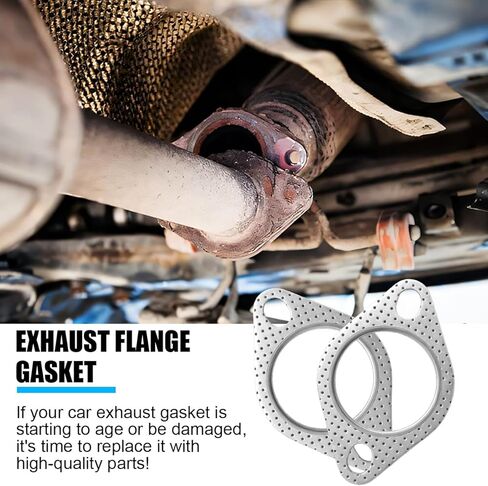 2PCS Car Exhaust Gasket, 2-Bolt 2 Inch Vehicle Ultra Seal Exhaust Flange Standard Gasket, Reinforced High Temperature Automotive Shim Accessories, Universal for SUV Sedan Truck in Saudi Arabia