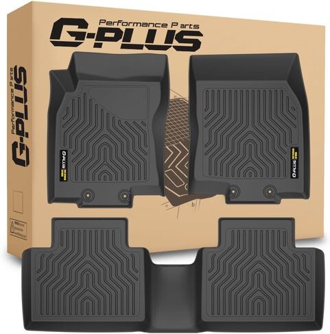 سجادات أرضية G-PLUS 3 قطع متوافقة مع Nissan Rogue 2014-2020 (لا توجد موديلات Rogue Sport أو نماذج محددة) بطانات أرضية TPE للحماية من جميع الأحوال الجوية 3 قطع باللون الأسود، الصف الأول والثاني in Saudi Arabia