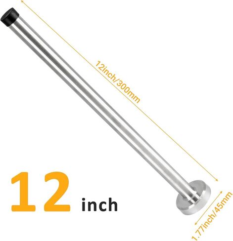 10 Inch Wall Mount Door Stopper, Door Stopper with Rubber Tip, Stainless Steel Sound Dampening Door Stop Bumper Wall Protetor, Brushed Finish with Hardware Screws in Saudi Arabia