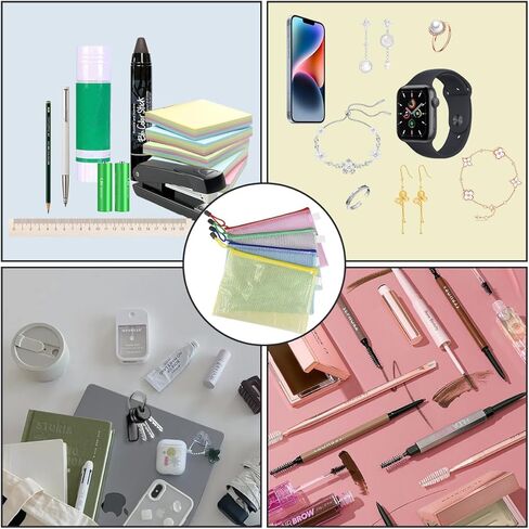 4 قطع من أكياس الملفات بسحاب، حقيبة شبكية بلاستيكية مقاومة للماء لعائلة المكتب، حقائب سفر شفافة مقاومة للماء، حقائب تخزين ألعاب اللوحة (مقاس A6 7.6 بوصة × 5.3 بوصة، متعددة الألوان) in Saudi Arabia