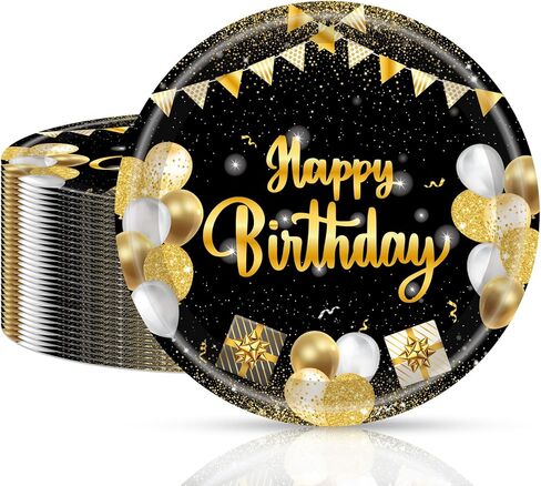 Blue Birthday Decorations,50Pcs 7 Inch Blue Party Plates,Elegant Party Tableware,Disposable Paper Dessert Plates for Cake,Candy,Snacks,for Men Women Kids Happy Birthday Decorations Supplies,Serves 50 in Kuwait