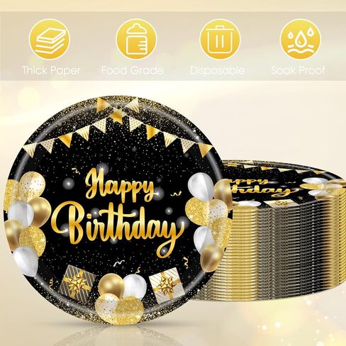 Blue Birthday Decorations,50Pcs 7 Inch Blue Party Plates,Elegant Party Tableware,Disposable Paper Dessert Plates for Cake,Candy,Snacks,for Men Women Kids Happy Birthday Decorations Supplies,Serves 50 in Kuwait