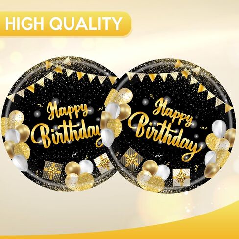 Blue Birthday Decorations,50Pcs 7 Inch Blue Party Plates,Elegant Party Tableware,Disposable Paper Dessert Plates for Cake,Candy,Snacks,for Men Women Kids Happy Birthday Decorations Supplies,Serves 50 in Kuwait