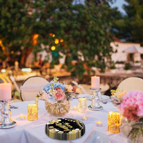 Blue Birthday Decorations,50Pcs 7 Inch Blue Party Plates,Elegant Party Tableware,Disposable Paper Dessert Plates for Cake,Candy,Snacks,for Men Women Kids Happy Birthday Decorations Supplies,Serves 50 in Kuwait