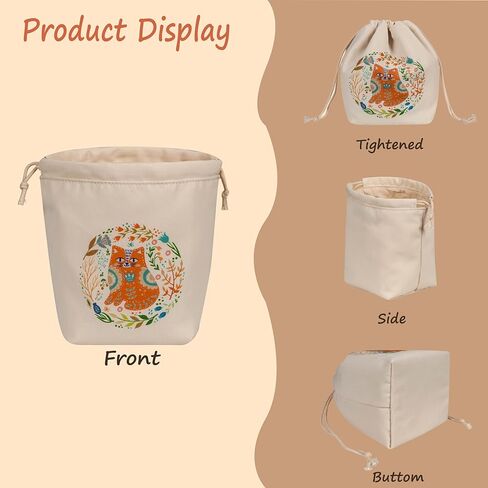 Drawstring Yarn Storage Bag, Portable Small Crochet Bag for Knitting Needles & Accessories, Perfect for Craft Lovers (Cat Pattern) in Saudi Arabia