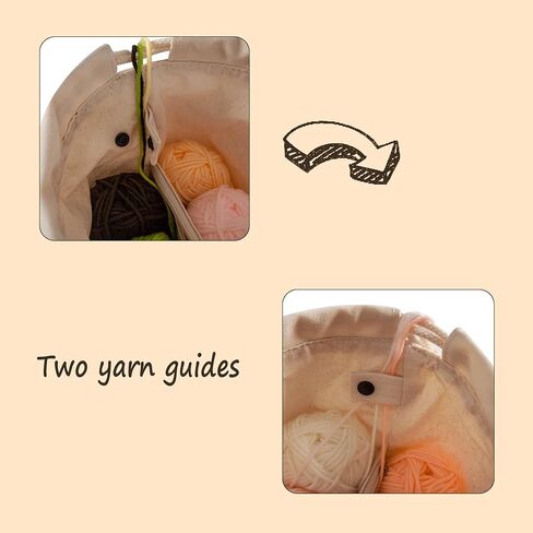 Drawstring Yarn Storage Bag, Portable Small Crochet Bag for Knitting Needles & Accessories, Perfect for Craft Lovers (Cat Pattern) in Saudi Arabia