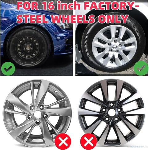Wheel Hubcaps Compatible with Nissan Altima 2013-2018 16-inch Wheel Covers Set of 4Pcs (Glossy Black) in Kuwait