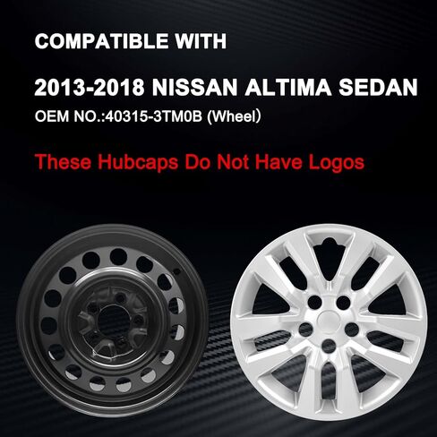 Wheel Hubcaps Compatible with Nissan Altima 2013-2018 16-inch Wheel Covers Set of 4Pcs (Glossy Black) in Kuwait