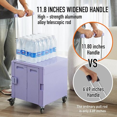 عربة أدوات قابلة للطي، عربة تسوق محمولة، عربة تسوق، صندوق أدوات قابل للطي، مع غطاء، على عجلات دوارة، للبقالة، التسوق، المكتب، المعلم، المعسكر، الملف (أسود) in Kuwait