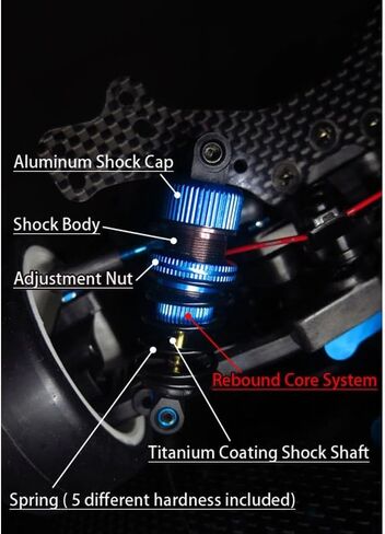 Yeah Racing Drift Spec Shock-Gear 50mm Damper Set for 1/10 RC Car Blue #TATT-022BU in Saudi Arabia