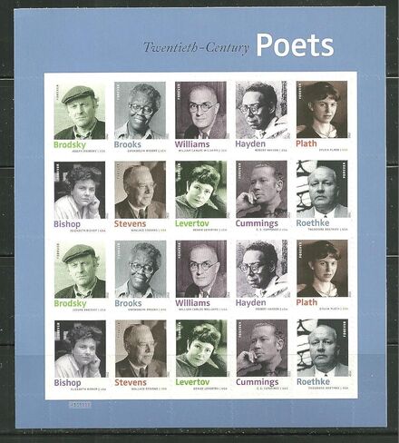 Twentieth-Century Poets 20th (Sheet of 20) First-Class Mail Forever Postage Stamps 2012 Scott #4654-4663 in Saudi Arabia