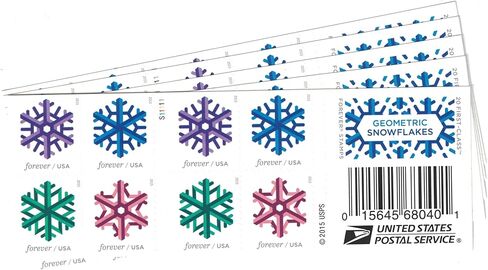 Geometric Snowflakes USPS Forever Stamps 100 Stamps (5 Books of 20) Scott 5034c in Saudi Arabia