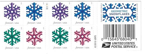 Geometric Snowflakes USPS Forever Stamps 100 Stamps (5 Books of 20) Scott 5034c in Saudi Arabia