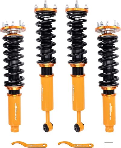 maxpeedingrods Coilovers لهوندا أكورد CM4/CM5/CM6/CM7/CM8 2003-2007، لـ Acura TL 2004-2008، طقم تعليق كويلوفيرس قابل للتعديل من 24 مستوى، طقم خفض الارتفاع قابل للتعديل، ذهبي in Kuwait