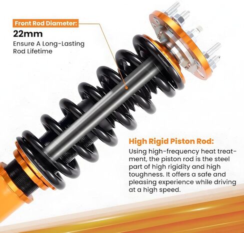maxpeedingrods Coilovers لهوندا أكورد CM4/CM5/CM6/CM7/CM8 2003-2007، لـ Acura TL 2004-2008، طقم تعليق كويلوفيرس قابل للتعديل من 24 مستوى، طقم خفض الارتفاع قابل للتعديل، ذهبي in Kuwait