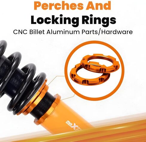 maxpeedingrods Coilovers لهوندا أكورد CM4/CM5/CM6/CM7/CM8 2003-2007، لـ Acura TL 2004-2008، طقم تعليق كويلوفيرس قابل للتعديل من 24 مستوى، طقم خفض الارتفاع قابل للتعديل، ذهبي in Kuwait
