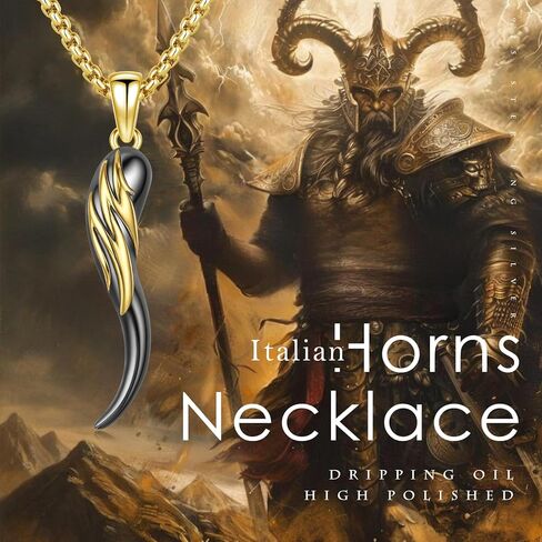 Italian Horn Necklace Cornicello Necklace Sterling Silver Gold Italian Horn Pendant Necklace Mens Lucky Italian Gold Horn Jewelry Gift in Kuwait