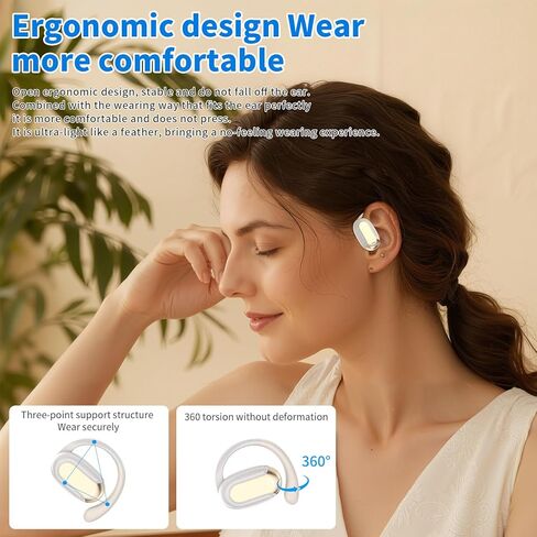 AI Translation Earbuds Real Time,150 Language Translator Earbuds, Translating Earbuds Open Ear with 90H Playtime Audifonos Traductores Inglés Español Translation Headphones for Travel Business White in Saudi Arabia