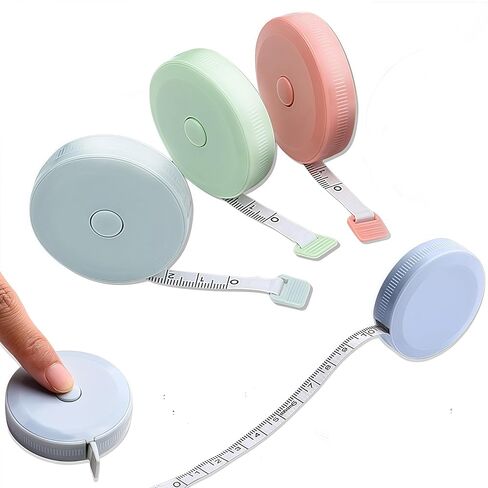 1PC Mini Tape Measure - 200cm/78.7" Retractable Dual Sided with Push Button, Collectible Sewing Craft Ruler for Quilting & Pocket Tool Kits, Blue in Saudi Arabia