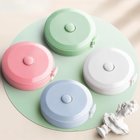 1PC Mini Tape Measure - 200cm/78.7" Retractable Dual Sided with Push Button, Collectible Sewing Craft Ruler for Quilting & Pocket Tool Kits, Blue in Saudi Arabia