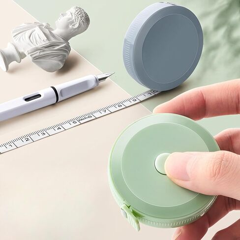 1PC Mini Tape Measure - 200cm/78.7" Retractable Dual Sided with Push Button, Collectible Sewing Craft Ruler for Quilting & Pocket Tool Kits, Blue in Saudi Arabia