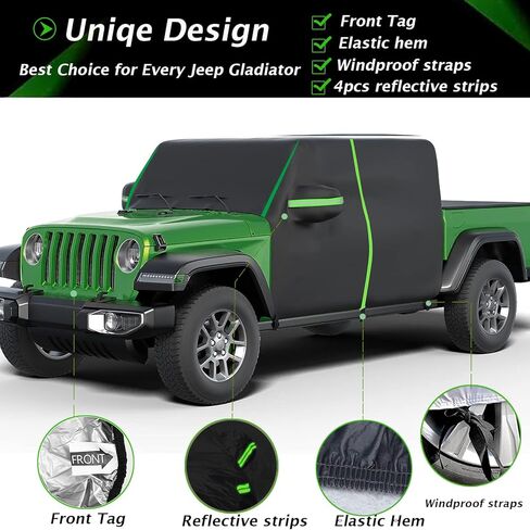 Big Ant Waterproof Car Cover Replace for 2019-2023 Gladiator,All Weather Car Covers with Zipper Door for Snow Rain Dust Hail Protection (Gladiator) in Saudi Arabia