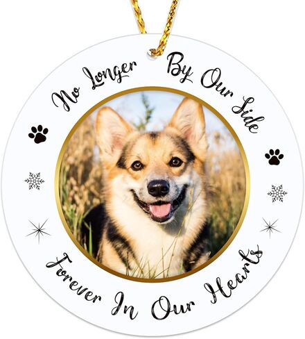 جوسموس اطار صورة لزينة الكريسماس التذكارية للكلب لعام 2022، زينة تذكارية لشجرة الكريسماس الى الابد في قلوبنا، هدايا تعاطف تذكارية لفقدان الكلاب والحيوانات الاليفة in Kuwait