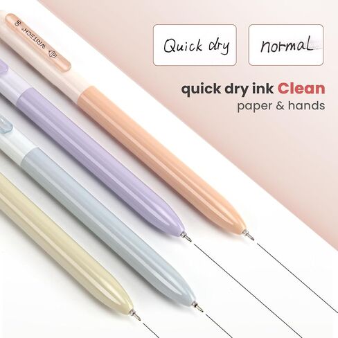 WRITECH Gel Pens Fine Point: Retractable 0.5mm Multicolor Ink 8ct Silent Click No Smear Smudge Extra Smooth Writing Bullet Tip Colored Pen Non Bleed for Journaling Note Taking Drawing in Kuwait