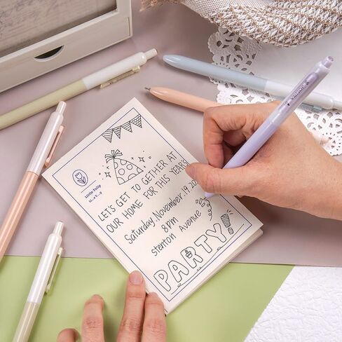 WRITECH Gel Pens Fine Point: Retractable 0.5mm Multicolor Ink 8ct Silent Click No Smear Smudge Extra Smooth Writing Bullet Tip Colored Pen Non Bleed for Journaling Note Taking Drawing in Kuwait