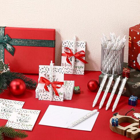 Sinload 60 Pcs/30 Sets Christmas Lightbulb Notebook and Mechanical Pencils Inspirational Merry Bright Retractable Pencils Pocket Notepad for Classroom Students Gift from Teacher Bulk Stocking Stuffer in Saudi Arabia