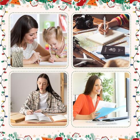 Sinload 60 Pcs/30 Sets Christmas Lightbulb Notebook and Mechanical Pencils Inspirational Merry Bright Retractable Pencils Pocket Notepad for Classroom Students Gift from Teacher Bulk Stocking Stuffer in Saudi Arabia