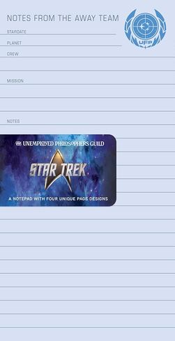 The Unemployed Philosophers Guild Star Trek Notepad - 65 Easy-Tear Paged Memo Desk Note Pad With 4 Alternating Page Designs, 8.25" x 4.25" in Saudi Arabia