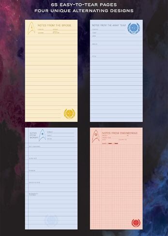 The Unemployed Philosophers Guild Star Trek Notepad - 65 Easy-Tear Paged Memo Desk Note Pad With 4 Alternating Page Designs, 8.25" x 4.25" in Saudi Arabia