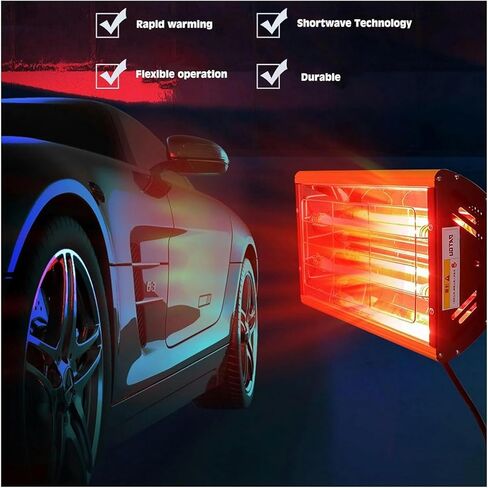 Paint Curing Lamp 2000W - Handheld Infrared Shortwave Heating Lamp for Car Body Repair and Paint Drying, Ideal for Paint Booth Use, Efficient Paint Dryer, 1pc, F in Saudi Arabia