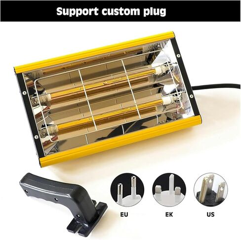 Paint Curing Lamp 2000W - Handheld Infrared Shortwave Heating Lamp for Car Body Repair and Paint Drying, Ideal for Paint Booth Use, Efficient Paint Dryer, 1pc, F in Saudi Arabia