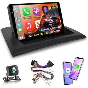 راديو سيارة 2+64 جيجا لسيارة BMW X3 E83 2004 2005-2012 - Carplay لاسلكي وAndroid Auto - 9 بوصة Android 13 ستيريو مع WiFi/EQ/GPS + كاميرا رؤية خلفية AHD in Kuwait