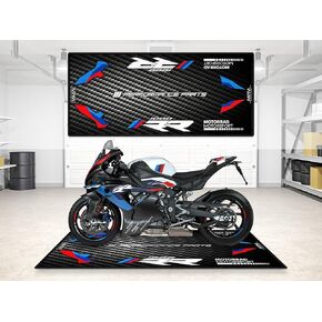 سجادة ركن السيارة لموديلات الدراجات النارية M1000RR، سجادة العرض والحفرة، سجادة أرضية المرآب وصالة العرض القابلة للغسل - سجادة (الحجم 1: 86.6 × 39.4/220 × 100 سم) in Kuwait