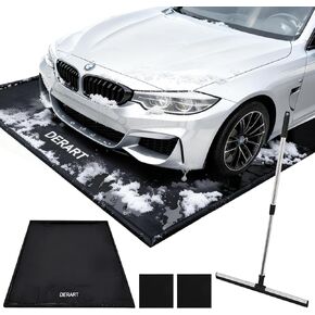 Heavy Duty Garage Floor Mat & Waterproof Drip Pan - 7'9"x16' PVC Floor Protection for Melting Snow, Oil, Mud, DIY Projects | Reinforced Edges, Lightweight, Easy Clean for Car, Truck, SUV in Saudi Arabia