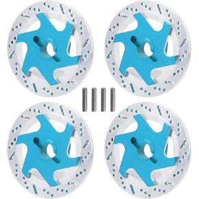 4pcs Aluminum Alloy CNC Simulated Brake Disc Accessories, Lightweight and Durably, to Install, Replacement for Old or Damaged Parts, Universal Fit for 1:10 RC (Blue) in Kuwait