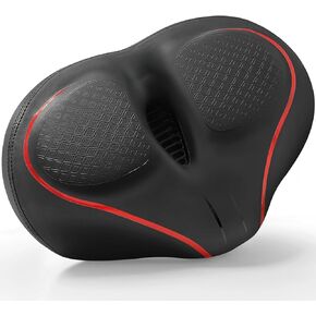 Xmifer Oversized Bike Seat - Comfortable Bicycle Saddle, Middle Groove Design, 2.95" Thick Memory Foam, Universal Fit Indoor Outdoor, Exercise or Road Bikes in Kuwait