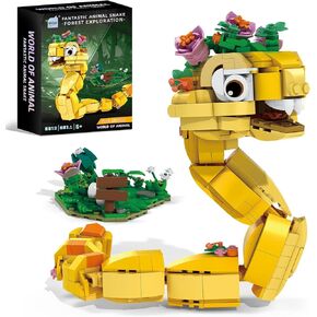 Snake Toy, 681 Pieces Forest Exploration Theme, Yellow Snake Display Ornament with Flowers, Desktop Decoration Gift for Kids Ages 6-12+ in Saudi Arabia