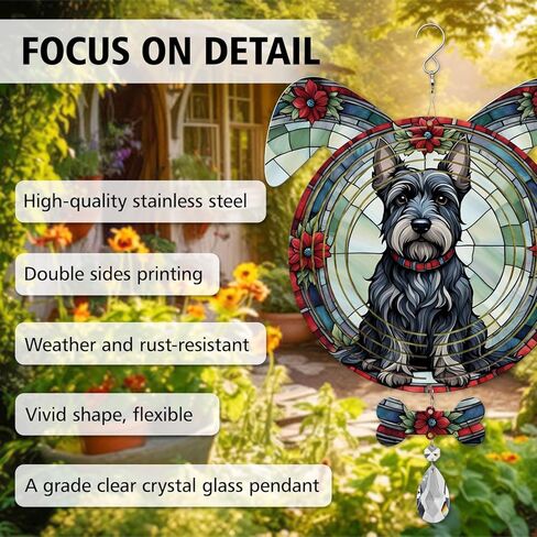 Chihuahua Dog Ears Wind Spinner, Chihuahua Wind Spinner Hanging for Yard and Garden V02 in Saudi Arabia