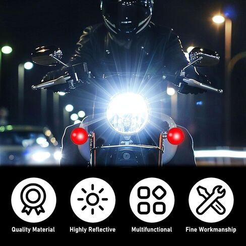 4 PCS Round Motorcycle Reflectors, M6 x 1.0 Reflective Warning Reflector Plastic Screw Mount Bike Reflectors Universal Motorcycle Rear Safety Reflector for Motorcycles Bicycle Scooter (Red) in Saudi Arabia