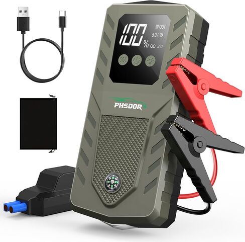 6000A Car Battery Jump Starter, 20000mAh Battery Jumper Starter Portable (10L Gas/8L Diesel), 12V Car Jumper Starter Portable, Jump Box Jump Pack with 3 Modes Flashlight in Saudi Arabia