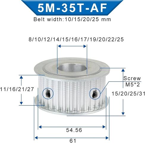 35T 5M Toothed Shape Inner Bore 6-/22Mm Alloy Pulley Circular Tooth Belt 15mm 1Pcs(16x5x2.3 mm) in Saudi Arabia